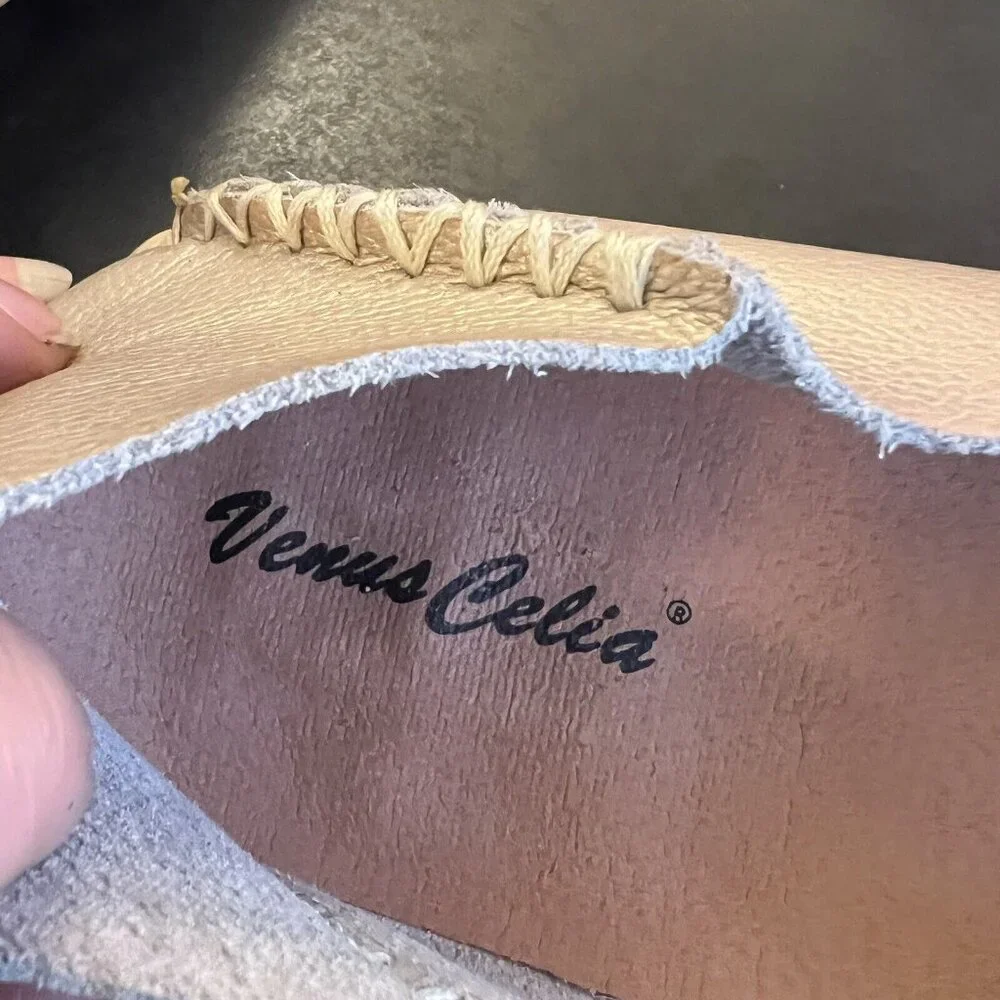 VenusCelia Woman's Comfort Waling Flats Shoes‎ Loafers Leather EU Size 39 Gold - Picture 7 of 9